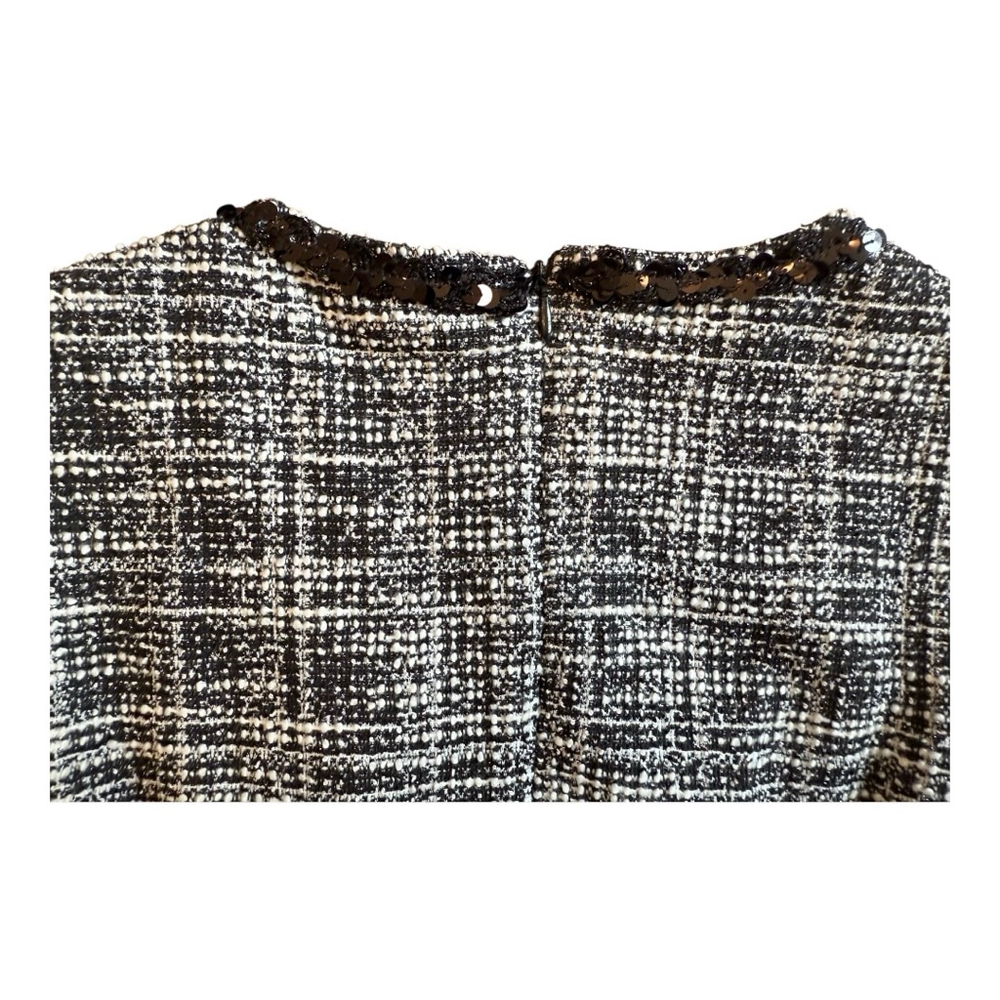 NWT Women's Grace Karin Tweed Dress Black/White Size M Sleeveless Keyhole Neck - Picture 6 of 16